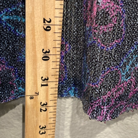 Betsey Johnson Sequin Short Sleeve Kimono Floral Open Front Shawl Multicolor OS - Picture 6 of 10